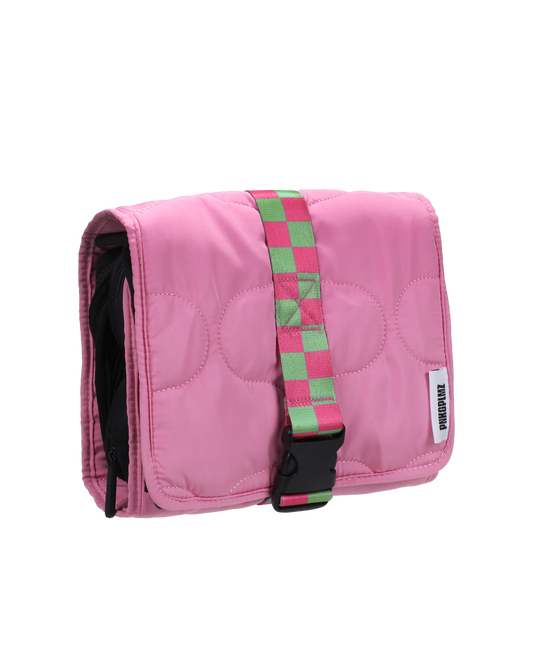 Roze toilettas gesloten – voorkant met zachte afwerking