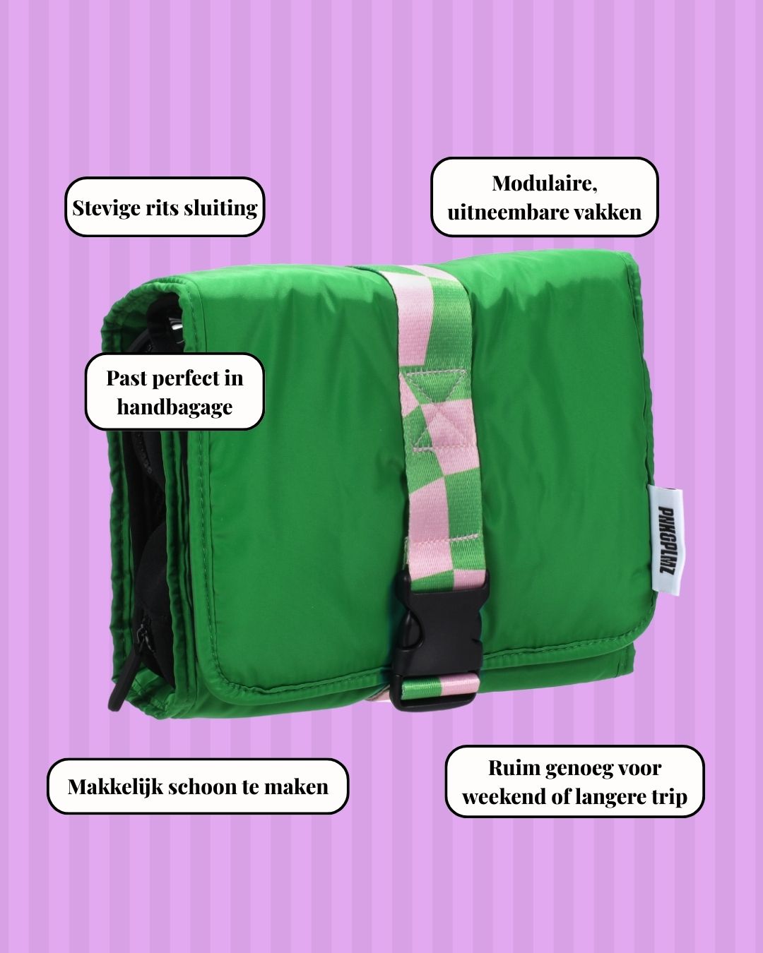 The Ultimate Travel Set – Modulaire Toilettas met Kliksysteem (Paars) - PNK&PLMZ