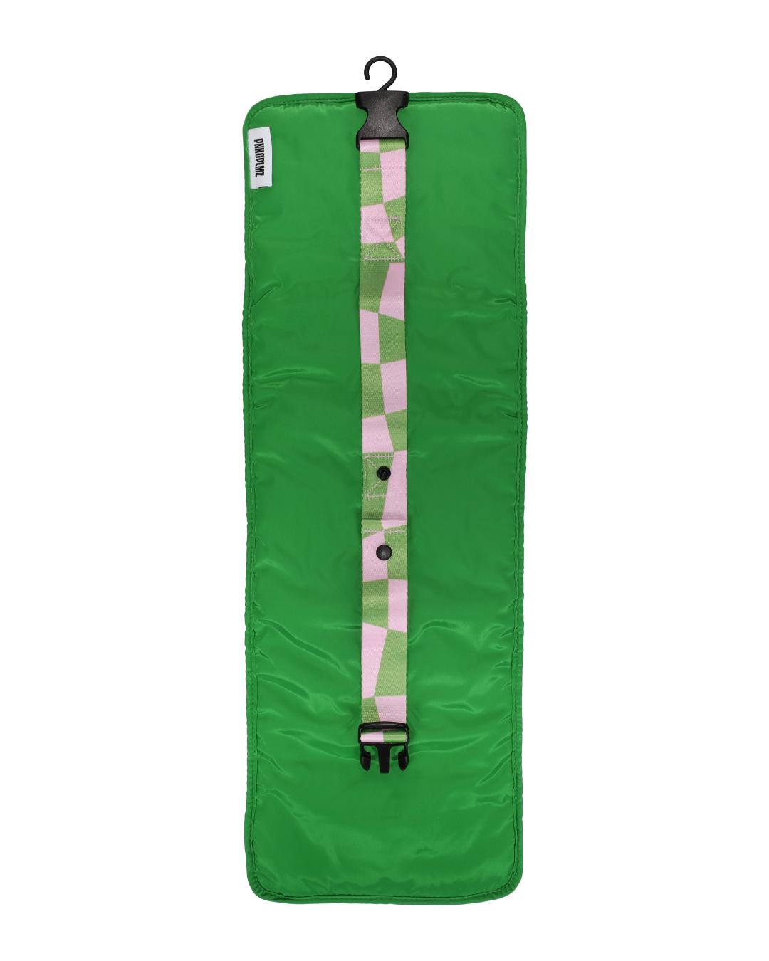 Achterzijde van open groene travel set zonder bevestigde pouches