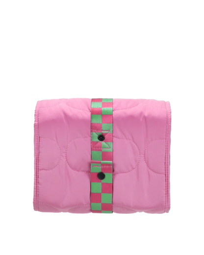 Gesloten roze travel organizer – achterkantweergave
