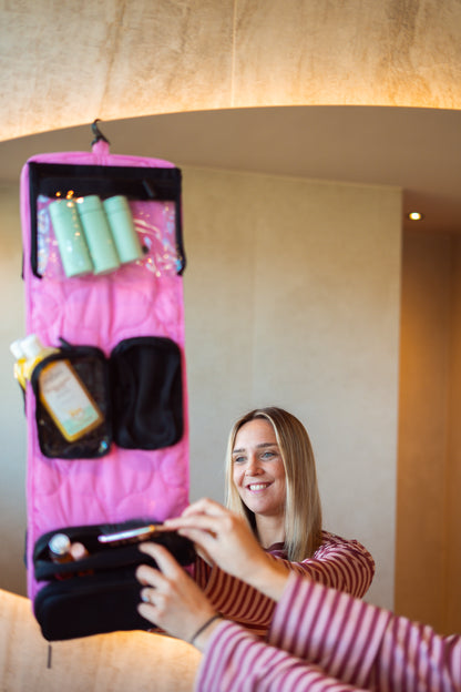 The Ultimate Travel Set – Modulaire Toilettas met Kliksysteem (Roze) - PNK&PLMZ